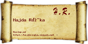 Hajda Réka névjegykártya